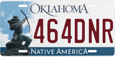 OK license plate 464DNR
