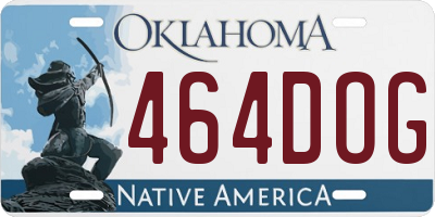 OK license plate 464DOG