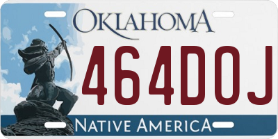 OK license plate 464DOJ