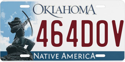 OK license plate 464DOV