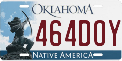 OK license plate 464DOY