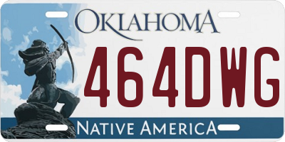 OK license plate 464DWG