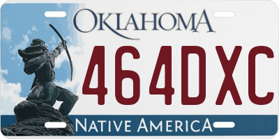 OK license plate 464DXC