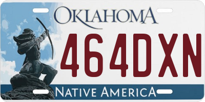 OK license plate 464DXN
