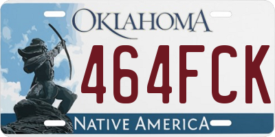 OK license plate 464FCK