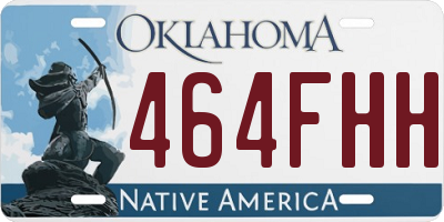 OK license plate 464FHH