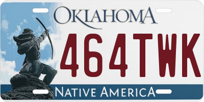 OK license plate 464TWK