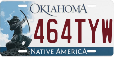 OK license plate 464TYW
