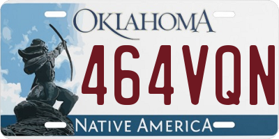 OK license plate 464VQN