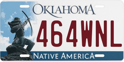 OK license plate 464WNL