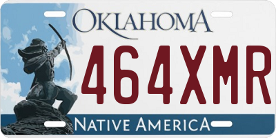OK license plate 464XMR