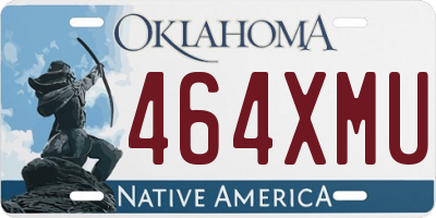 OK license plate 464XMU