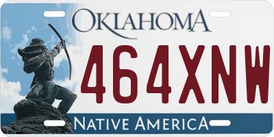 OK license plate 464XNW
