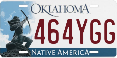 OK license plate 464YGG