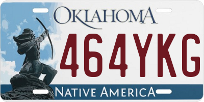 OK license plate 464YKG