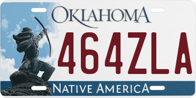 OK license plate 464ZLA