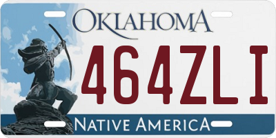 OK license plate 464ZLI
