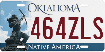 OK license plate 464ZLS