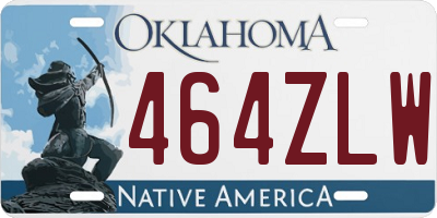 OK license plate 464ZLW
