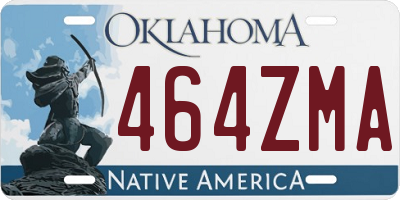 OK license plate 464ZMA