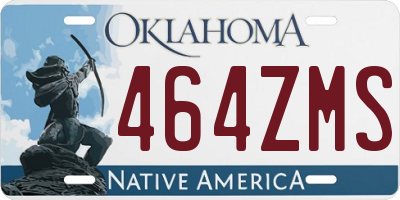 OK license plate 464ZMS