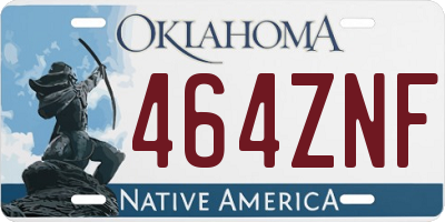 OK license plate 464ZNF