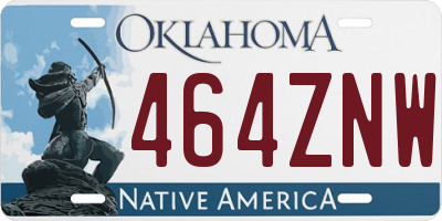 OK license plate 464ZNW