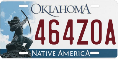 OK license plate 464ZOA