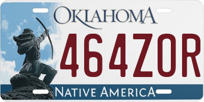 OK license plate 464ZOR