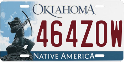 OK license plate 464ZOW