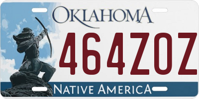 OK license plate 464ZOZ
