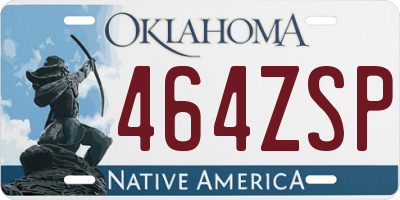 OK license plate 464ZSP