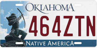 OK license plate 464ZTN