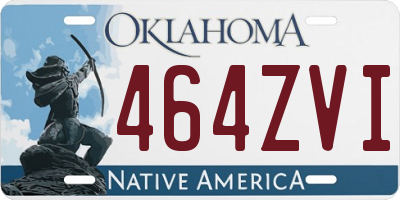 OK license plate 464ZVI
