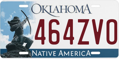 OK license plate 464ZVO