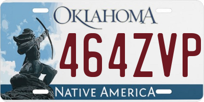 OK license plate 464ZVP