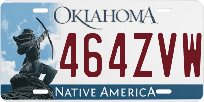 OK license plate 464ZVW