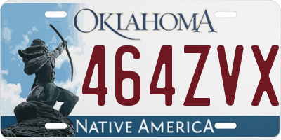 OK license plate 464ZVX