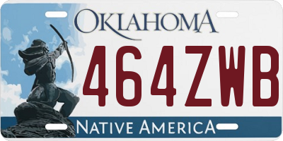 OK license plate 464ZWB