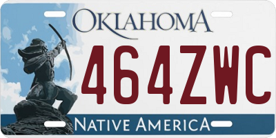 OK license plate 464ZWC