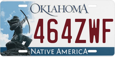 OK license plate 464ZWF