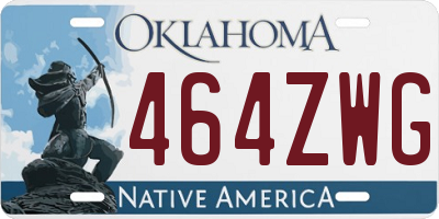 OK license plate 464ZWG