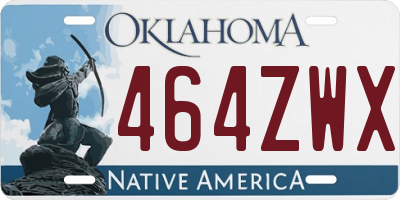 OK license plate 464ZWX