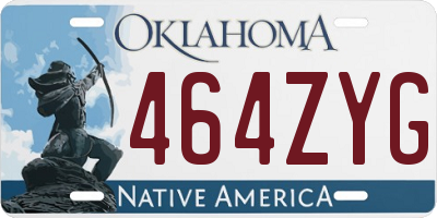OK license plate 464ZYG