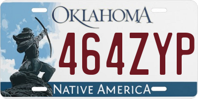 OK license plate 464ZYP