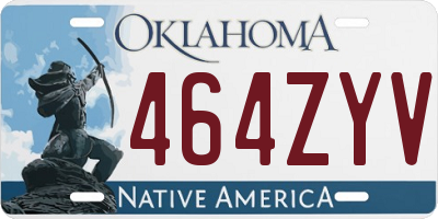 OK license plate 464ZYV