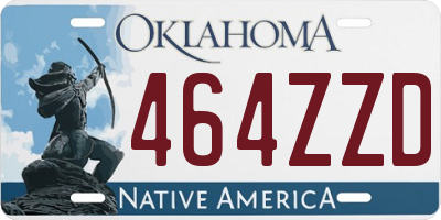 OK license plate 464ZZD