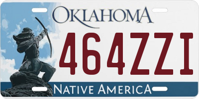 OK license plate 464ZZI