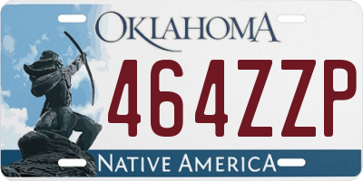 OK license plate 464ZZP