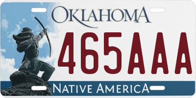 OK license plate 465AAA